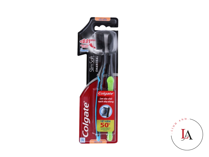 Bàn Chải Colgate Slim Soft Charcoal vỉ 2
